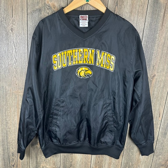 Southern Miss Golden Eagles Pullover Windbreaker V Neck Jacket Size Small - Picture 1 of 5